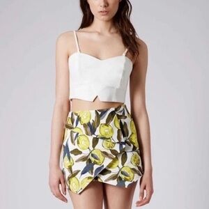 Topshop PETITE Yellow and White Floral Fabric